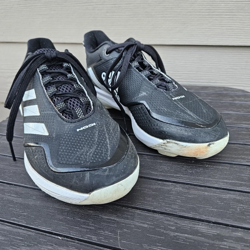 Adidas Icon Black and White Baseball Cleats Shoes 753001 Men's Size 6.5
